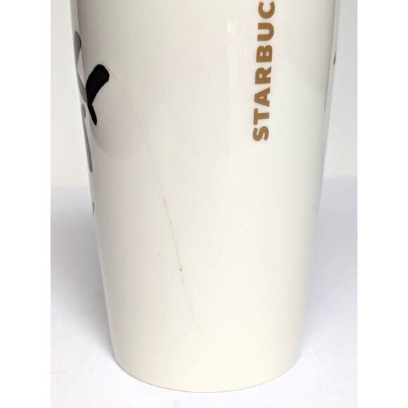 Starbucks Ceramic Travel Mug & Lid – Abstract Winking Eye Face Tumbler 12 oz - Picture 10 of 10
